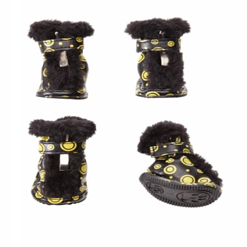 Fashion Plush Premium Fur-Comfort Pvc Waterproof Supportive Pet Shoes