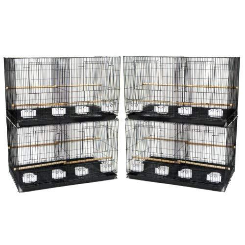 Lot of 4 Medium Breeding Cages with Divider, Black