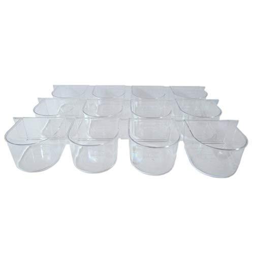 Lot of 12 Clear Plastic Cup for Breeding Cages
