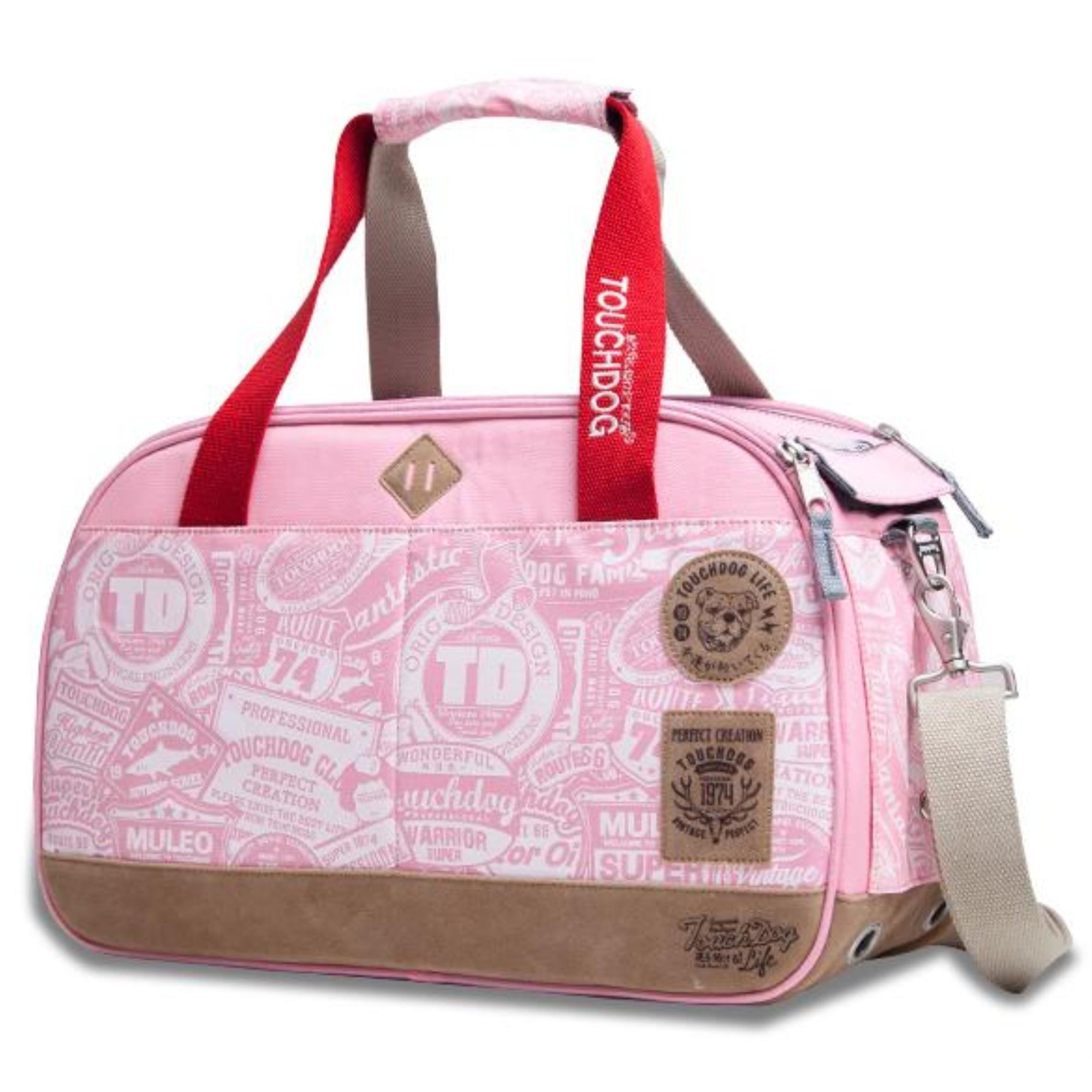 Touchdog Airline Approved Around-The-Globe pasport Designer Pet Carrier- One Size/Pink