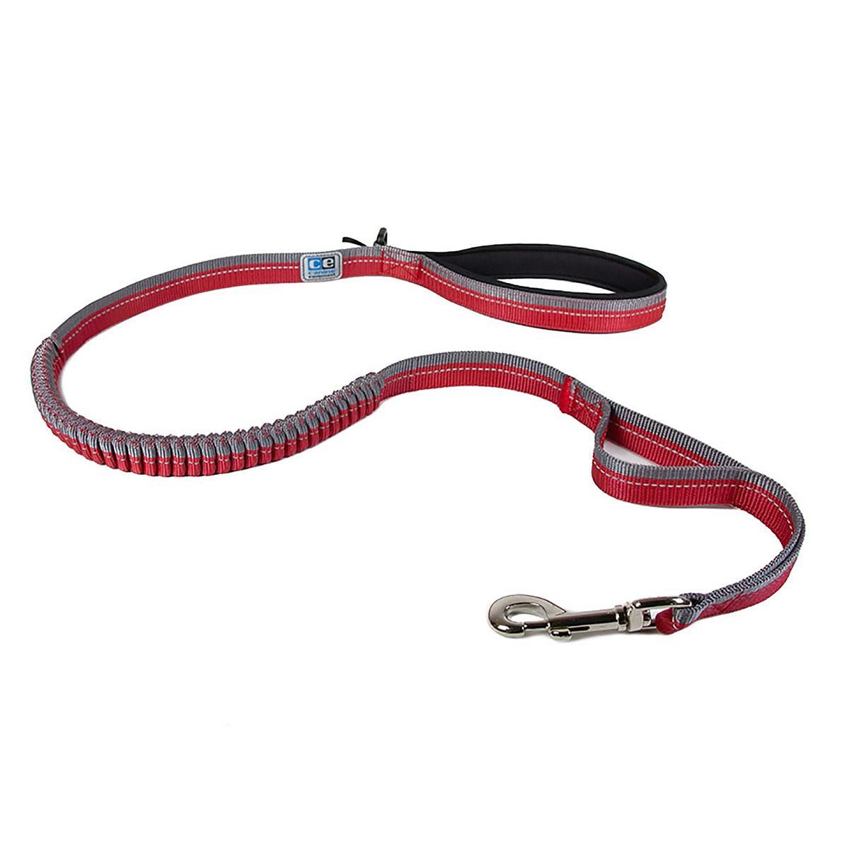Bungee Traffic Dog Leash by Canine Equipment - Red/Grey