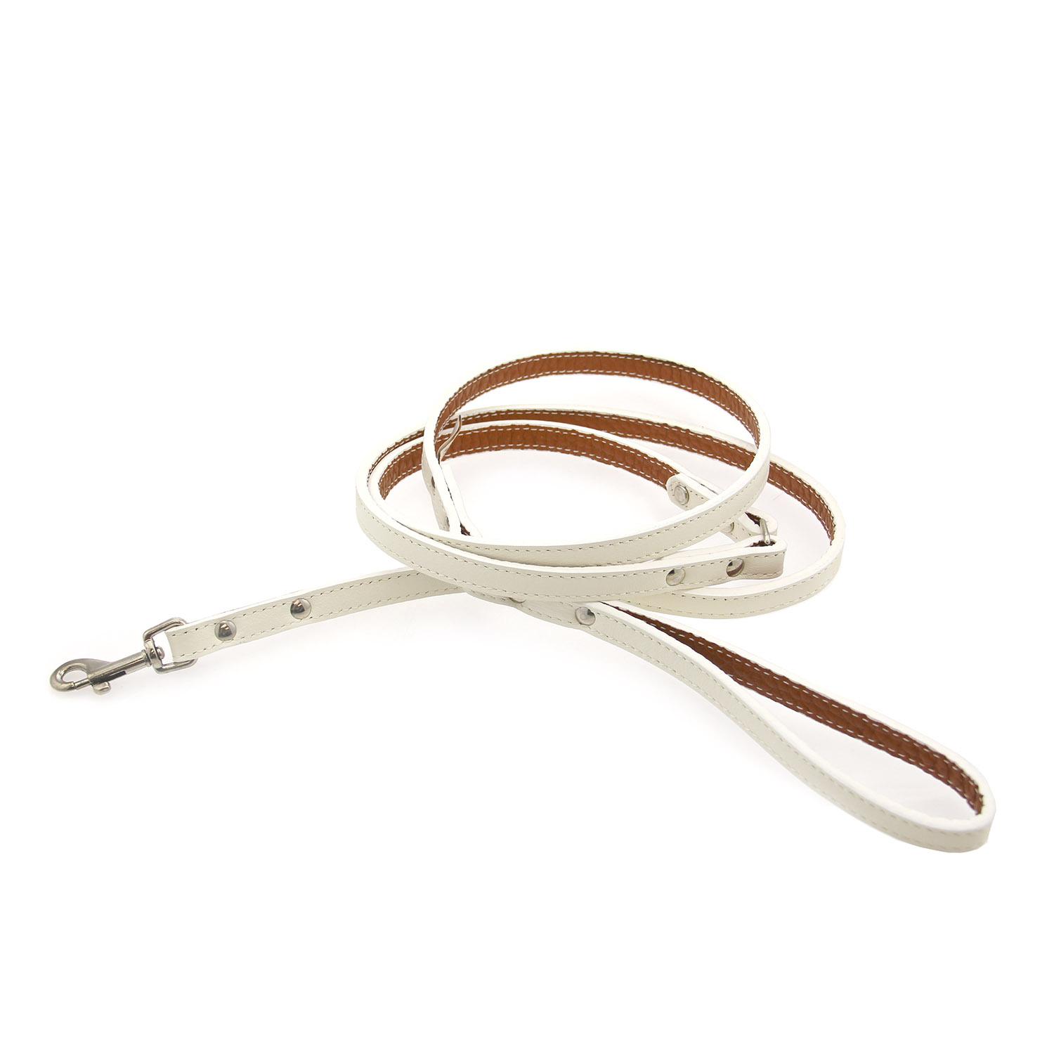 Tuscan Leather Dog Leash by Auburn Leather - White