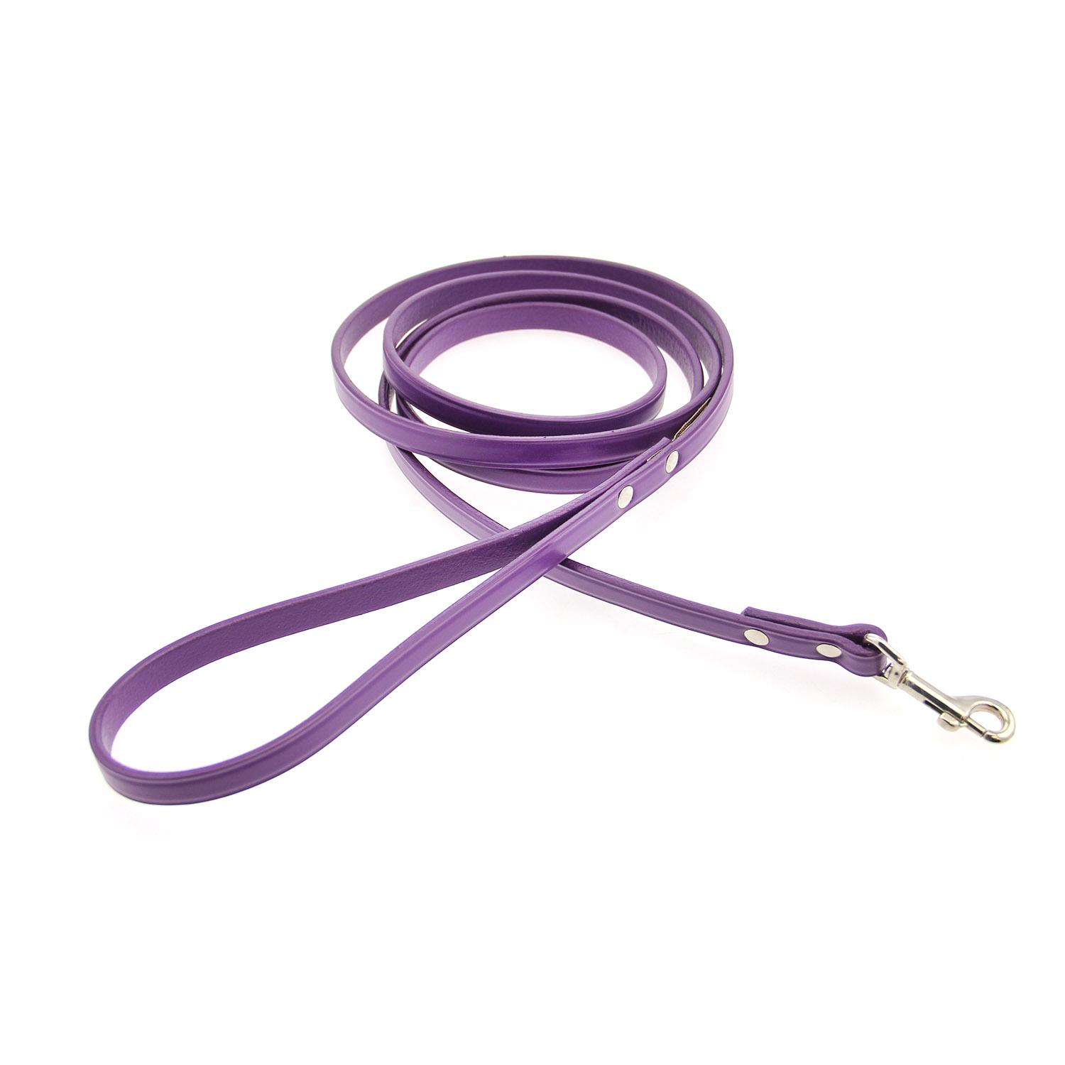 Town Leather Dog Leash by Auburn Leather - Purple