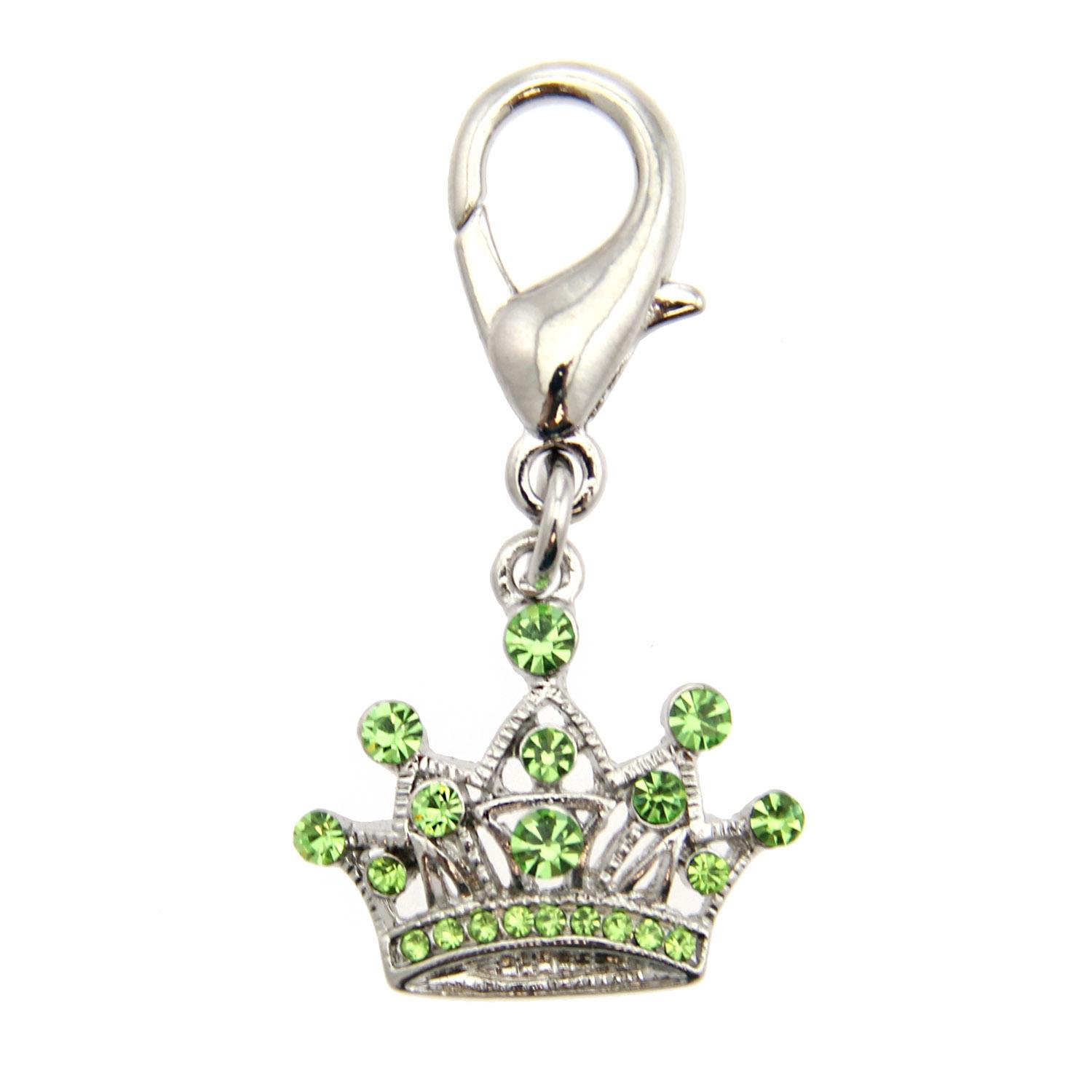Royal Crown D-Ring Pet Collar Charm by FouFou Dog - Green