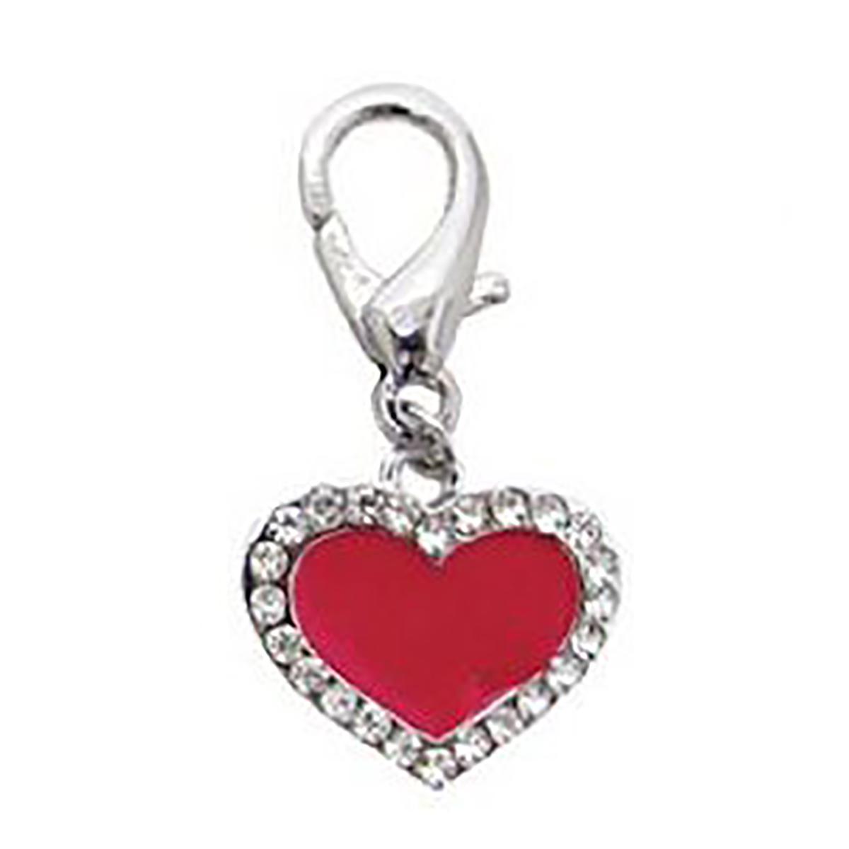 Enamel Heart D-Ring Pet Collar Charm by FouFou Dog - Red