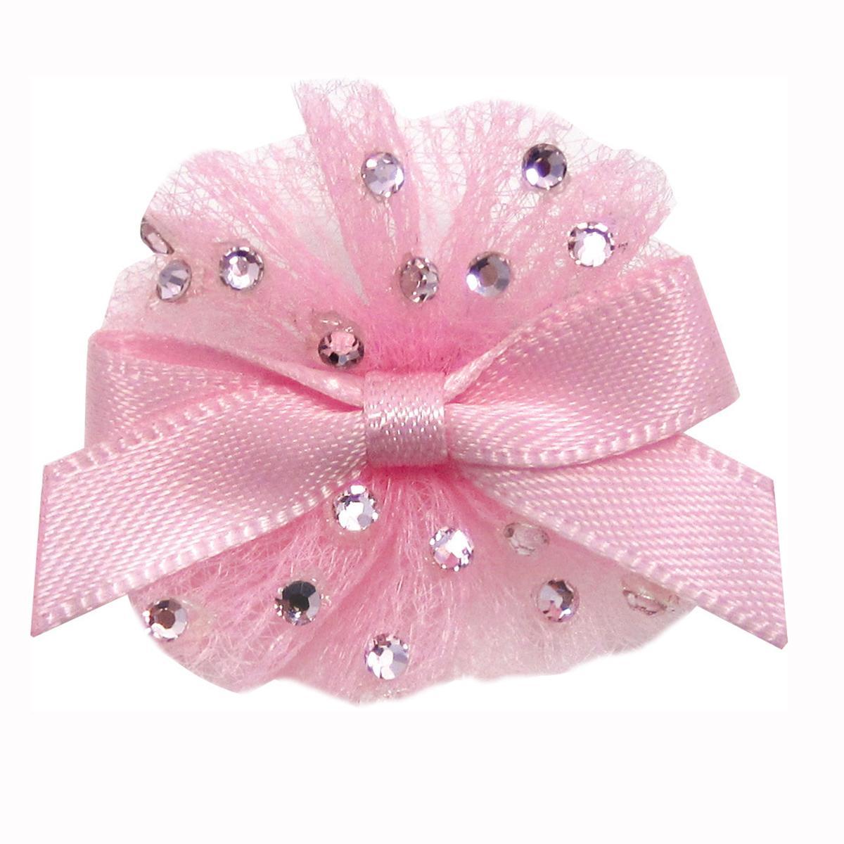 Ballerina Dog Bow with Alligator Clip - Pearl Pink
