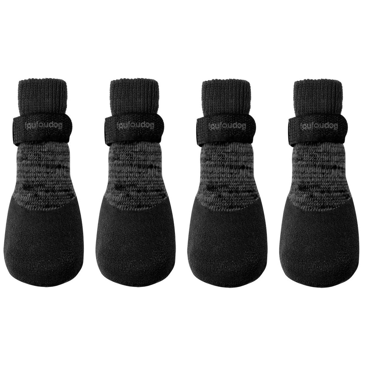 FouFou Rubber Dipped Dog Socks - Black