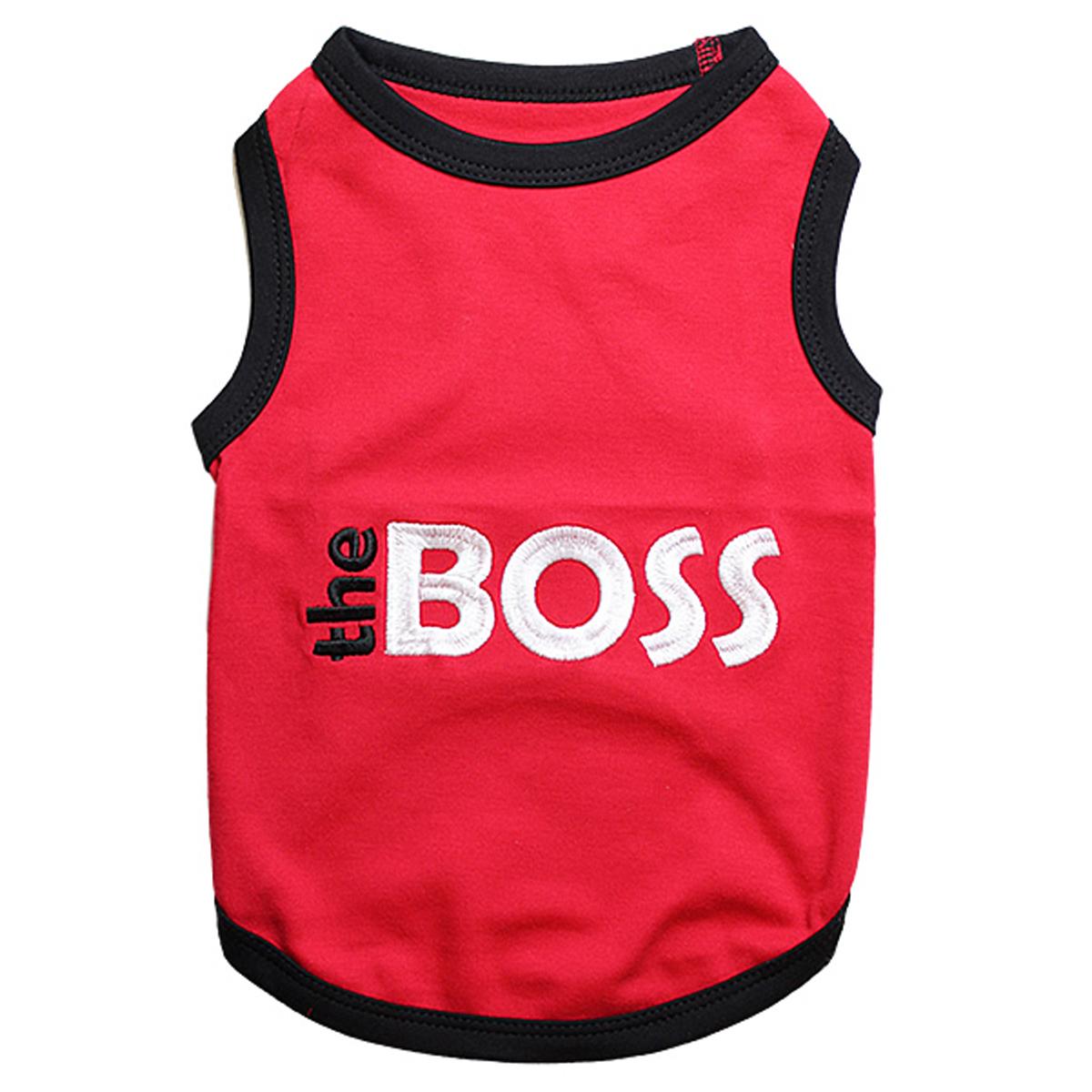 The BOSS Dog Tank - Red with Black Trim