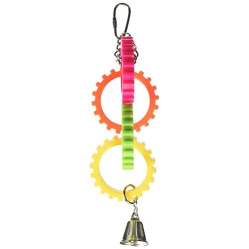 Penn-Plax BA960 Multicolored Hanging Gear Rings Bird Toy with Bell