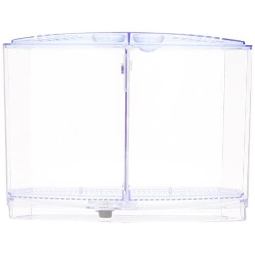 Penn-Plax Twin Betta Bow-Front Kit for Aquarium | Blue Divider for Fish Separation | Easy Clean