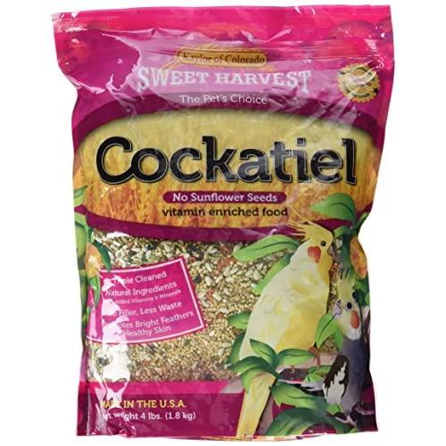 Sweet Harvest Cockatiel Bird Food (No Sunflower Seeds), 4 lbs Bag - Seed Mix for Cockatiels
