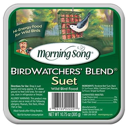 Morning Song 11431 Birdwatchers Blend Suet Wild Bird Food, 10.75-Ounce, 10-3/4-Ounce