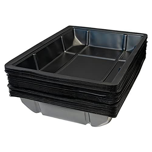 Kitty Lounge Disposable Litter Tray, Black, 50-Pack- Argee RG606/50, Black