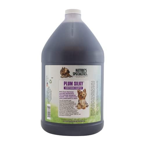 Natures Specialties Puppy Friendly Conditioning Dog Shampoo for Pets, Concentrate 24:1, Made in USA, Plum Silky, 1gal