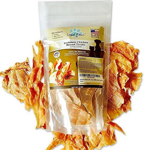 Loyal Paws Dog Jerky Treats - Premium Chicken - Dog Treats Made in USA Only. All Natural - Healthy, No Preservatives, Grain Free - Great for Training! 4 oz.