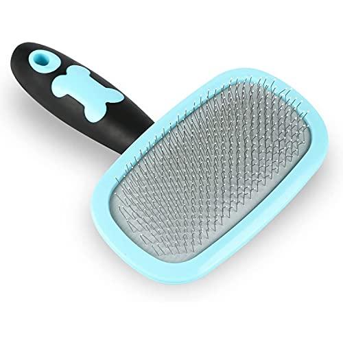 Glendan Dog Brush & Cat Brush- Slicker Pet Grooming Brush- Shedding Grooming Tools(Blue)