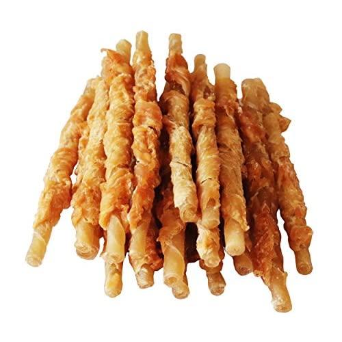 Pawant Chicken Wrapped Rawhides for Dogs Treats Puppy Training Snacks Sticks Dog Rawhide Chews All Natural Gluten-Free Dog Treats 1lb