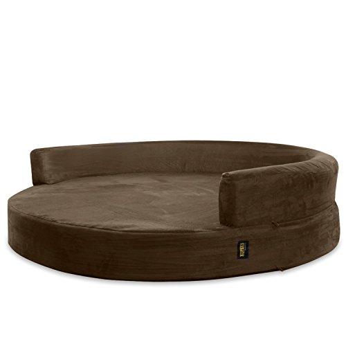 KOPEKS Replacement Cover Deluxe Orthopedic Memory Foam Round Sofa Lounge Dog Bed - Jumbo XL - Brown