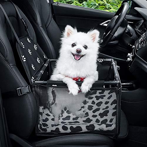 GENORTH Dog Car Seat Puppy Pet Seats for Cars Vehicles Upgrade Washable Portable Pet Booster Car Seat Travel Carrier Cage with Clip-On Safety Leash and Blanket,Perfect for Small Pets