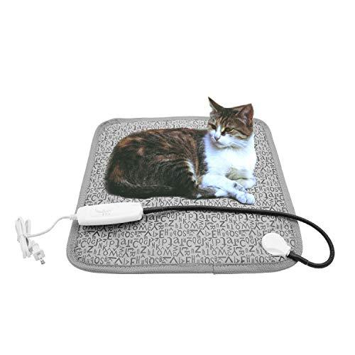 Pet Heating Pad, Dog Cat Electric Heated Blanket Mat, Temperature Warming Cushion Bed with Anti Bite Tube