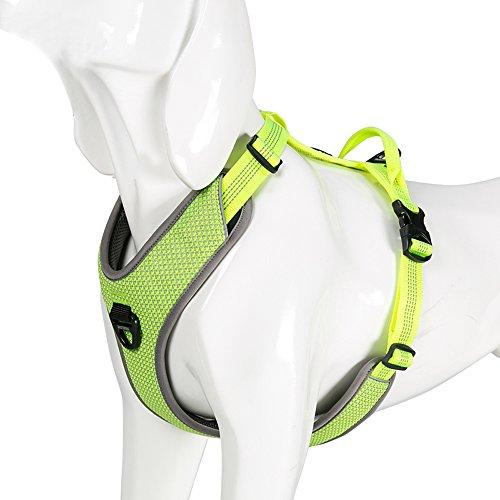Chai\'s Choice - Premium Outdoor Explorer No-Pull Dog Harness - 3M Reflective Vest with 2 Leash Clips, Matching Leash and Collar Available (Small, Neon Yellow)