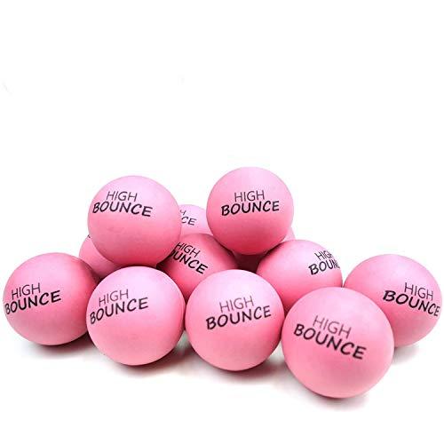 Gosu Toys High Bounce Pinky Ball 2.5 Inch Large Pink Rubber Ball 12 Pack Bundle Multi Purpose Play Soft Ballet Dance Massage Ball Dog Ball