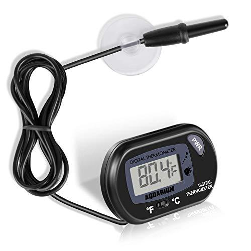 Neptonion Aquarium Thermometer LCD Digital Aquarium Thermometer with Suction Cup Fish Tank Water Terrarium Temperature for Fish and Reptiles Like Lizard and Turtle