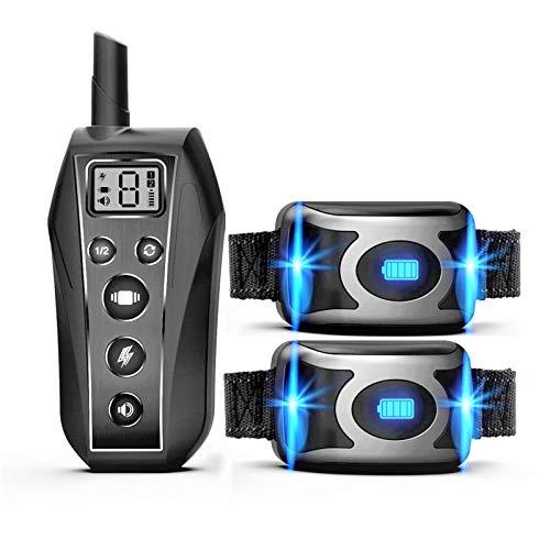 GROOVYPETS 650 Yard Remote Dog Training Shock Collar w/Safe Humane Beep, Vibration and Shock Waterproof 40 Days of Rechargeable Battery for Small Medium Large Dogs