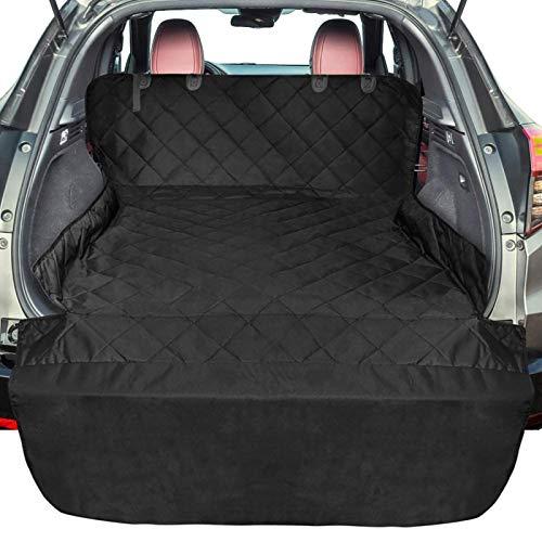 F-color SUV Cargo Liner for Dogs, Upgraded Extra Large Water Resistant Pet Cargo Cover Dog Seat Cover Mat for SUVs Sedans Vans with Bumper Flap Protector, Non-Slip, Wear-Proof, Universal Fit, Black