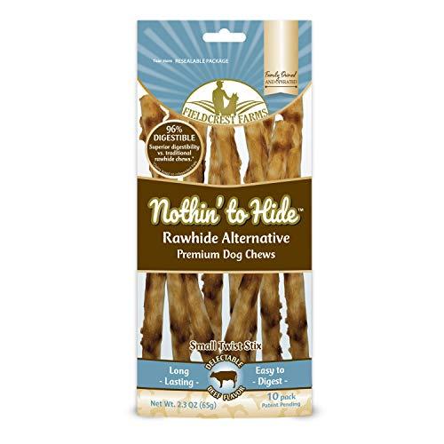 Nothing to Hide Natural Rawhide Alternative Small Twist Stix for Dogs - (10 Sticks) All Natural Easily Digestible Chews for All Breed Dogs - Great for Dental Health