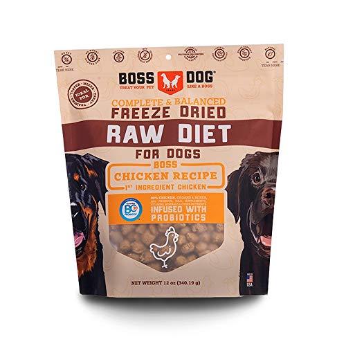 Boss Dog Brand Complete & Balanced Freeze Dried Raw Diet for Dogs Chicken Recipe, 12-oz Bag