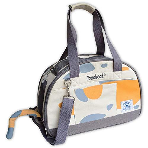 Touchcat Tote-Tails Designer Airline Approved Collapsible Cat Carrier, One Size, White