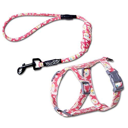 Touchcat Radi-Claw Durable Cable Cat Harness and Leash Combo, Small, Pink
