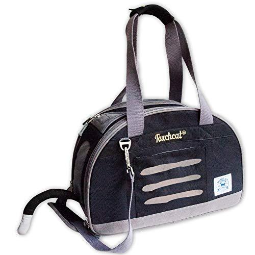 Touchcat Tote-Tails Designer Airline Approved Collapsible Cat Carrier, One Size, Black