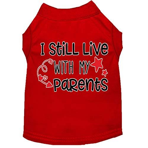 Mirage Pet Product Still Live with My Parents Screen Print Dog Shirt Red XL