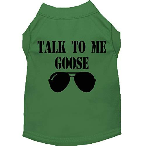 Mirage Pet Product Talk to me Goose Screen Print Dog Shirt Green Sm