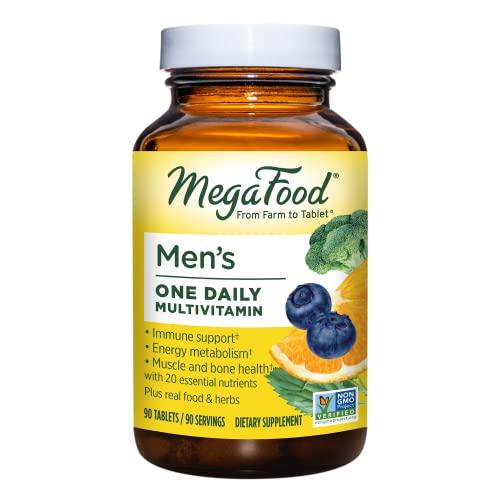 MegaFood Mens One Daily - Mens Multivitamins with B complex Vitamins and Zinc - gluten-Free and Made without Dairy or Soy - 90 Tabs
