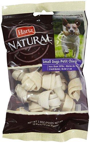 Hartz Natural 2 Inch Mini Rawhide Dog Bone Chews - Small, 10 Pack