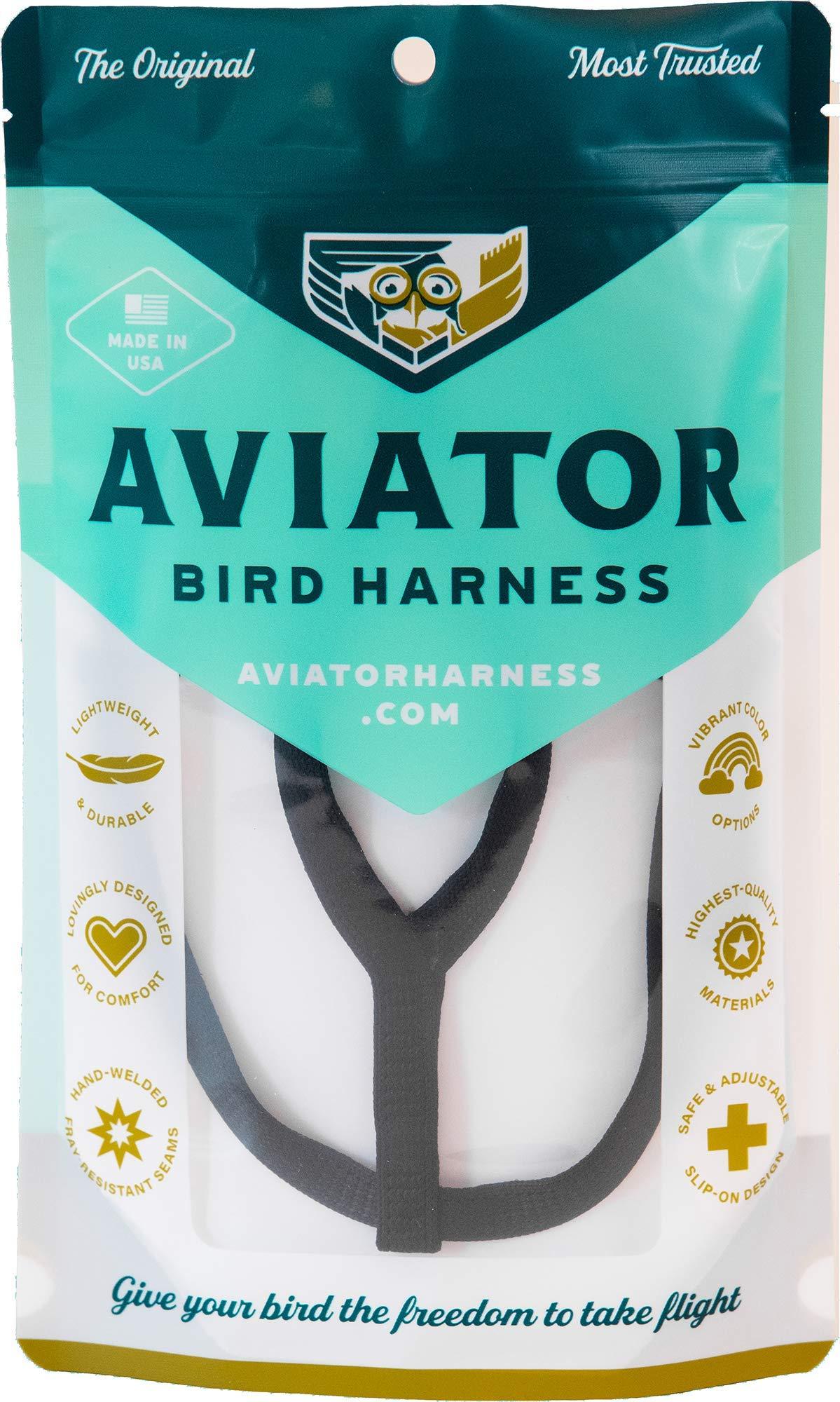 The AVIATOR Pet Bird Harness and Leash: Medium Black