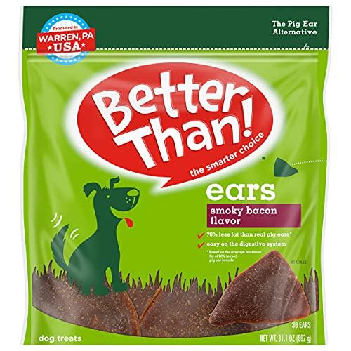 Better Than Ears Premium Dog Treats, Smoky Bacon Flavor, 36 Count Pouch