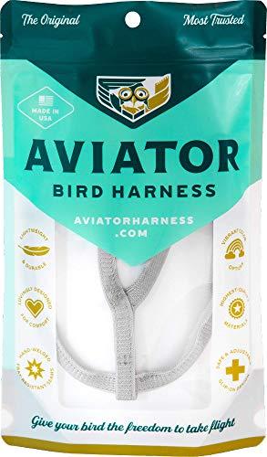 The AVIATOR Pet Bird Harness and Leash: Medium Silver