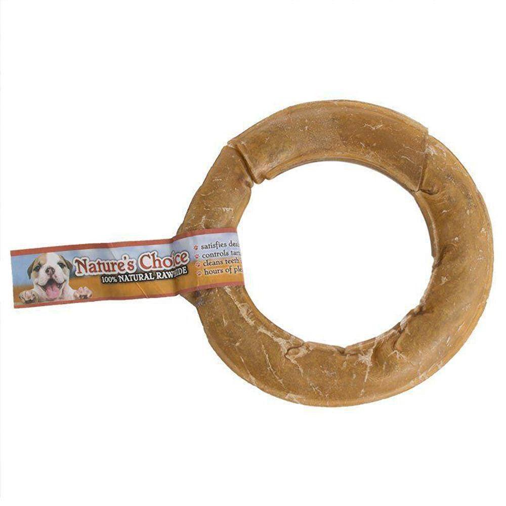 Loving Pets Dlv4720 10-Pack Natures choice Natural Pressed Rawhide Donuts For Dogs, 6-Inch