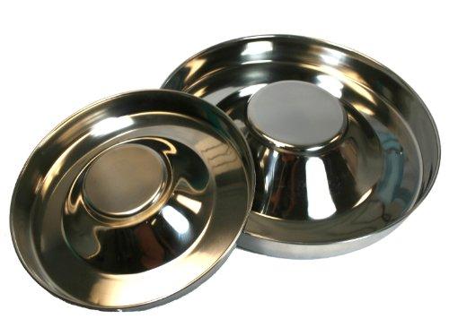 OmniPet Leather Brothers Stainless Steel Puppy Feeding Saucer, 15-Inch, Mix