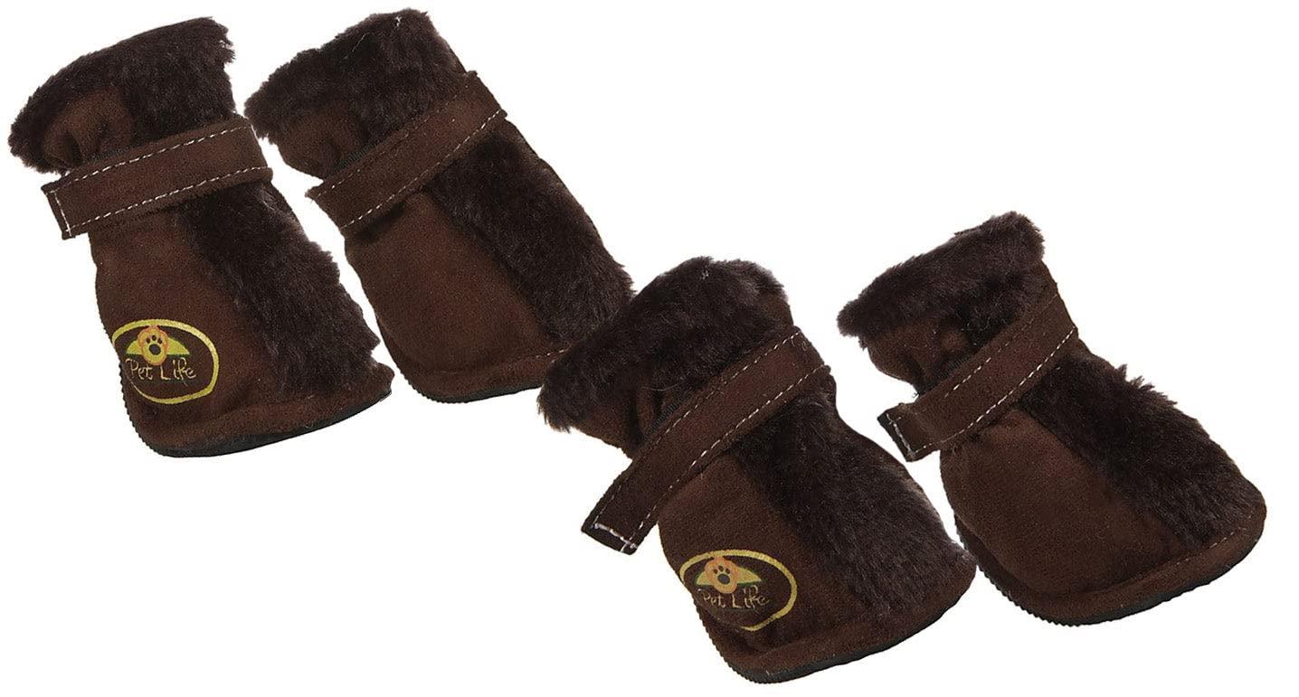 Pet Life Ultra-Fur comfort Boots Brown Small