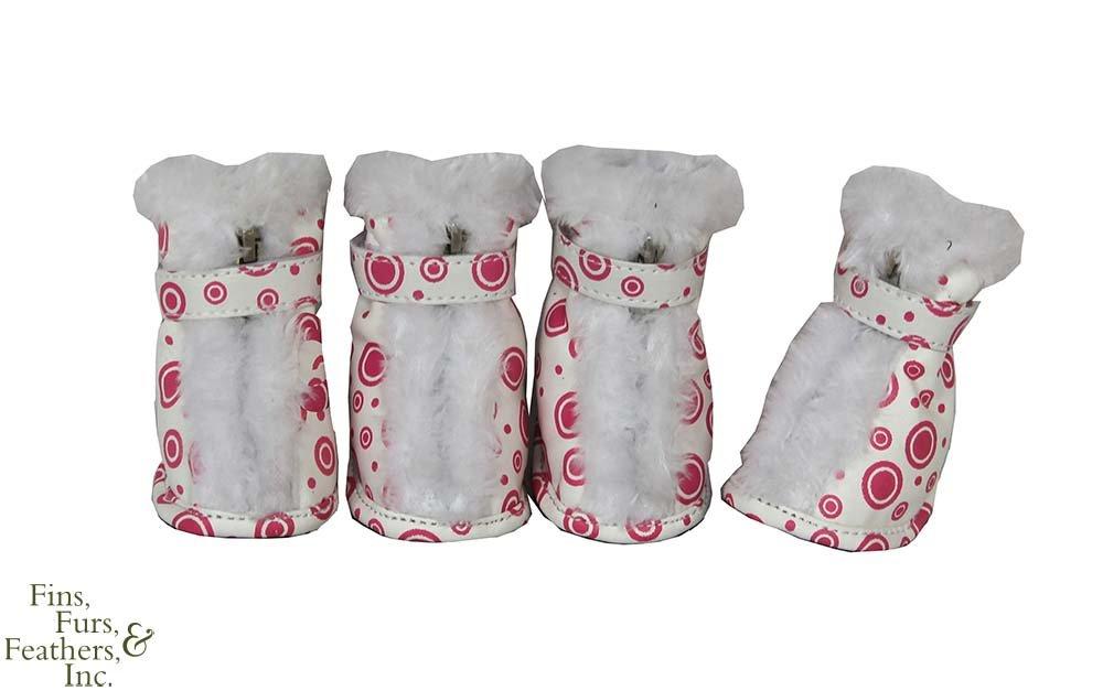 Pet Life Ultra Fur comfort Year Round Protective Boots (features 3M Thinsulate): PinkWhite Design X-Small