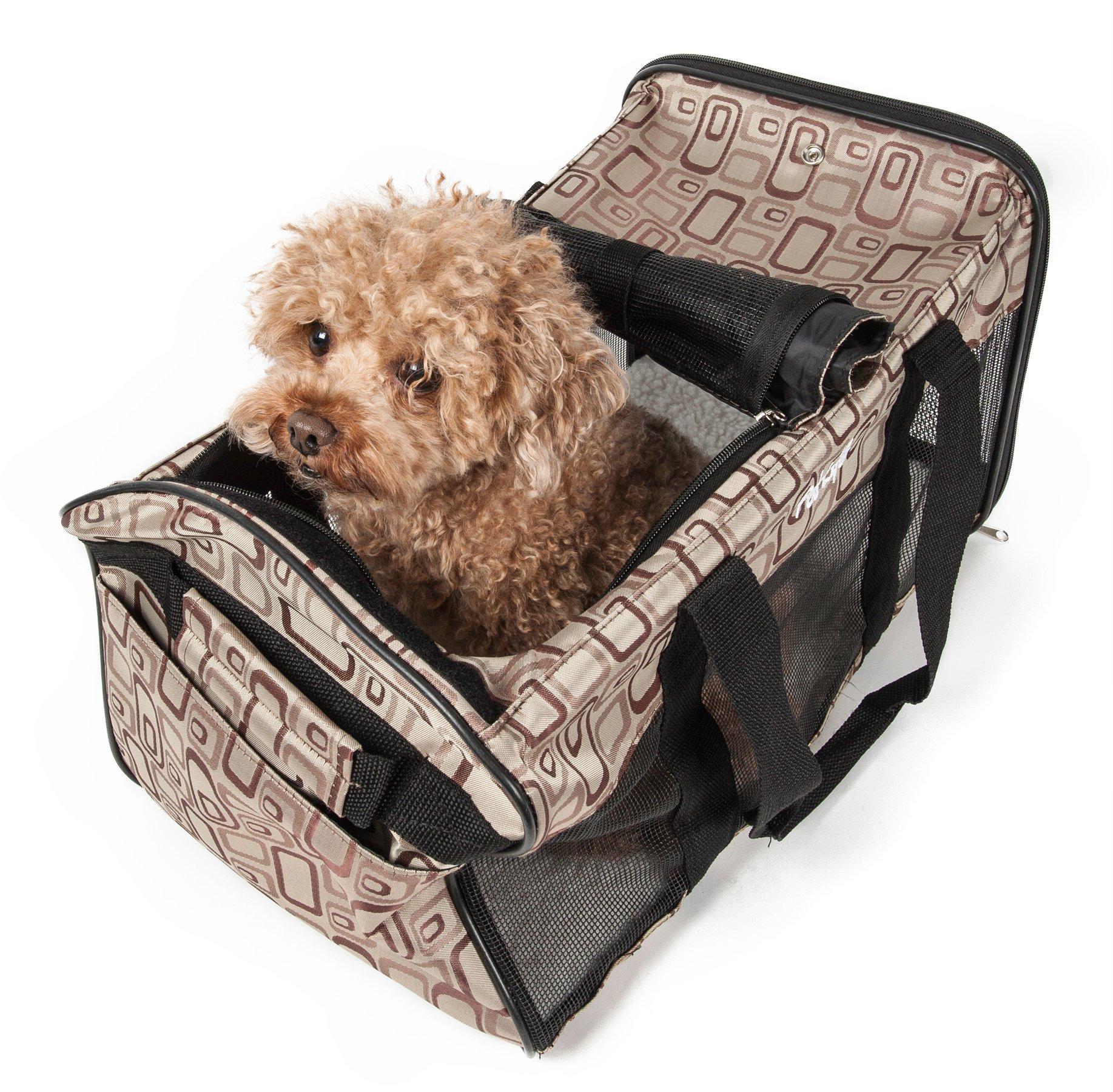 PET LIFE Airline Approved Ultra-Comfort Designer Collapsible Travel Fashion Pet Dog Carrier, Medium, Plaid Design
