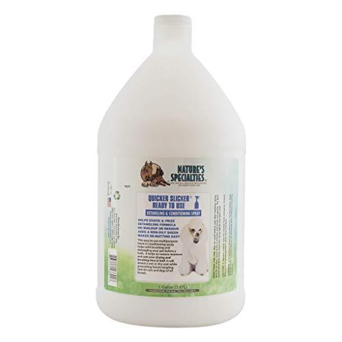 Natures Specialties Dog Detangling conditioner Spray for Pets Leave-in Made in USA Quicker Slicker 1gal