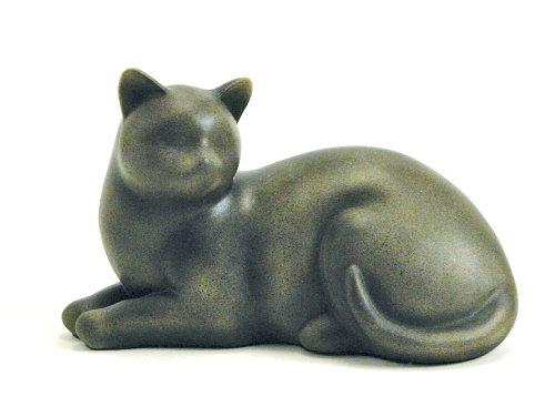 Near & Dear Pet Memorials Cozy Cat Resin Cremation Urn, 25 Cubic Inch, Sable