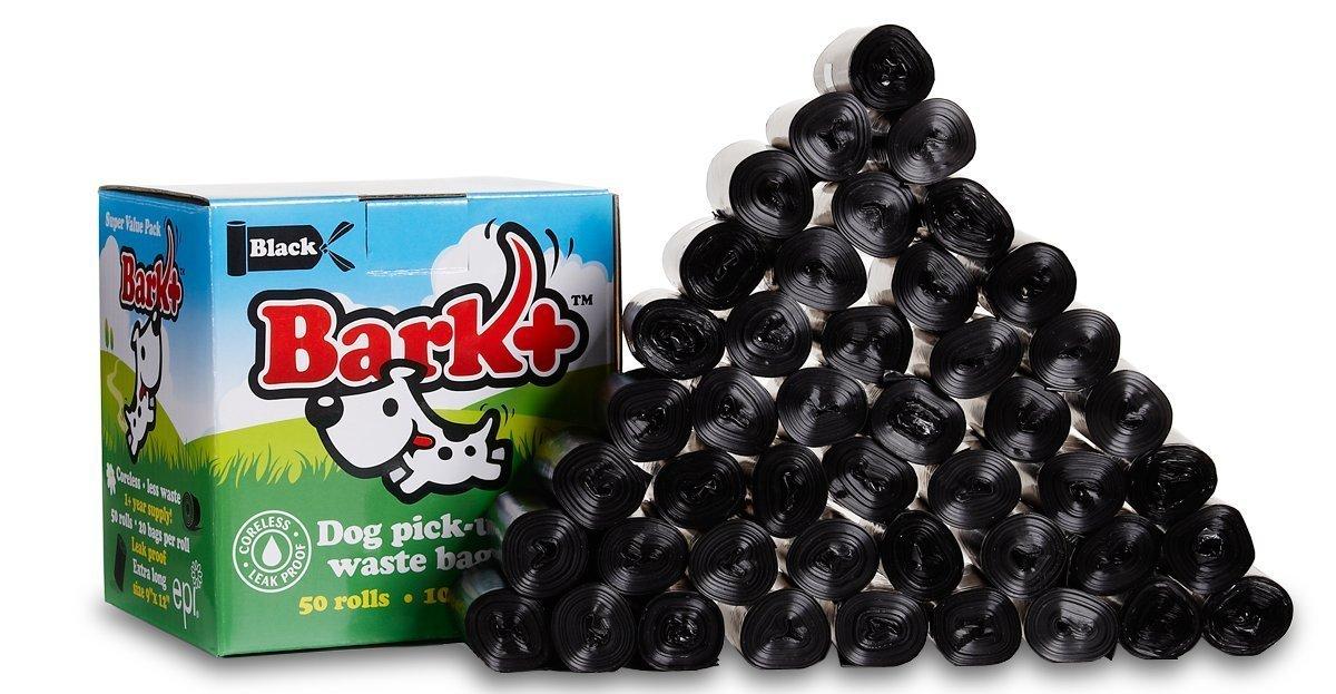 Bark Dog Waste Poop Bags, 1000 Count, Black