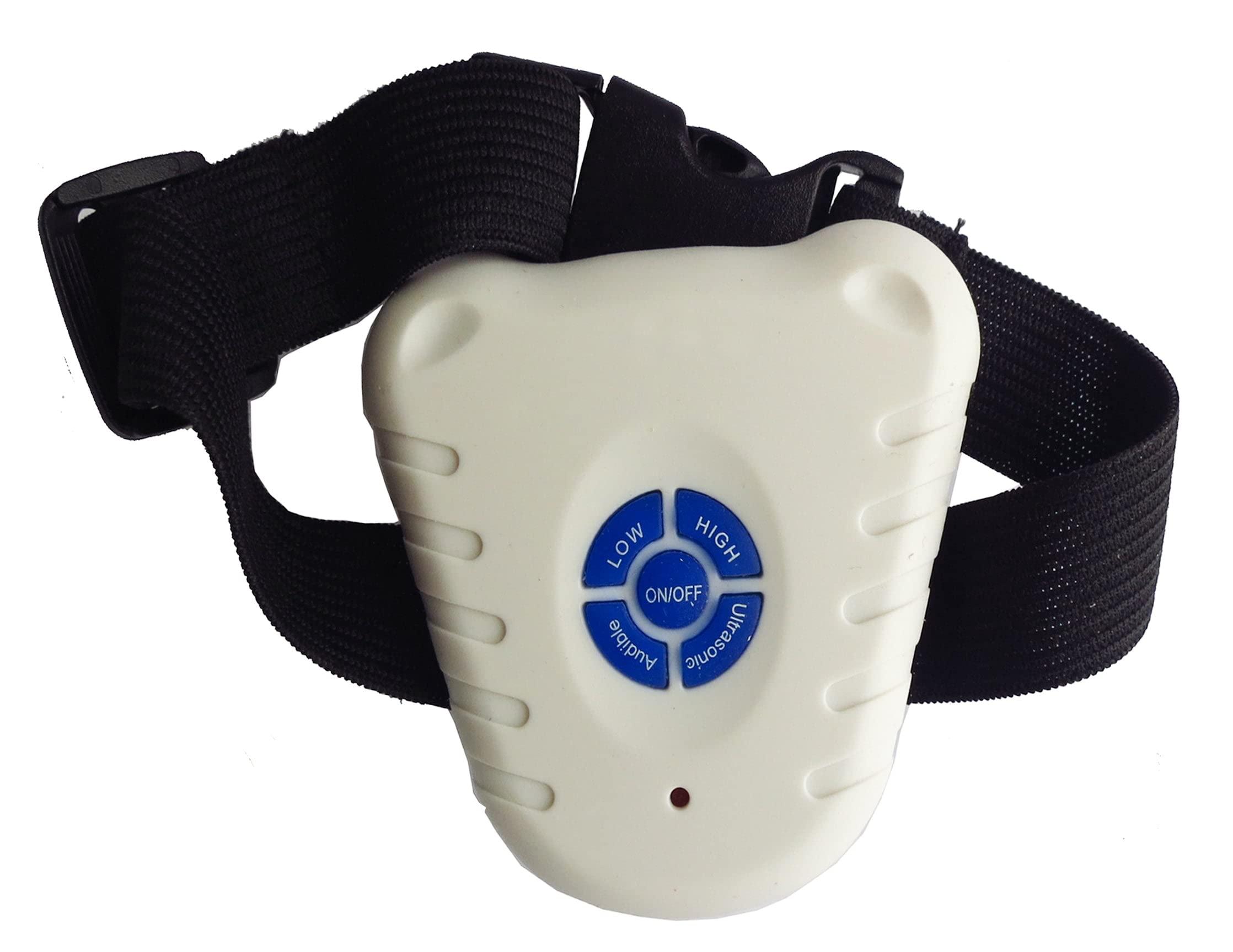 PET LIFE Aniti-Shock Waterproof Safe Anti-Bark Training Collar Trainer, White
